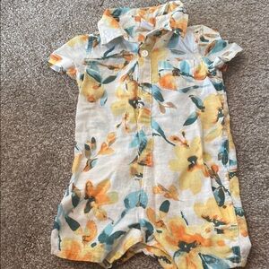 Gap Brannan Bear Tropical Linen Romper